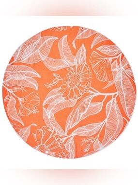 New Summer & Rose Roundie Towel 57” Orange White Tropical